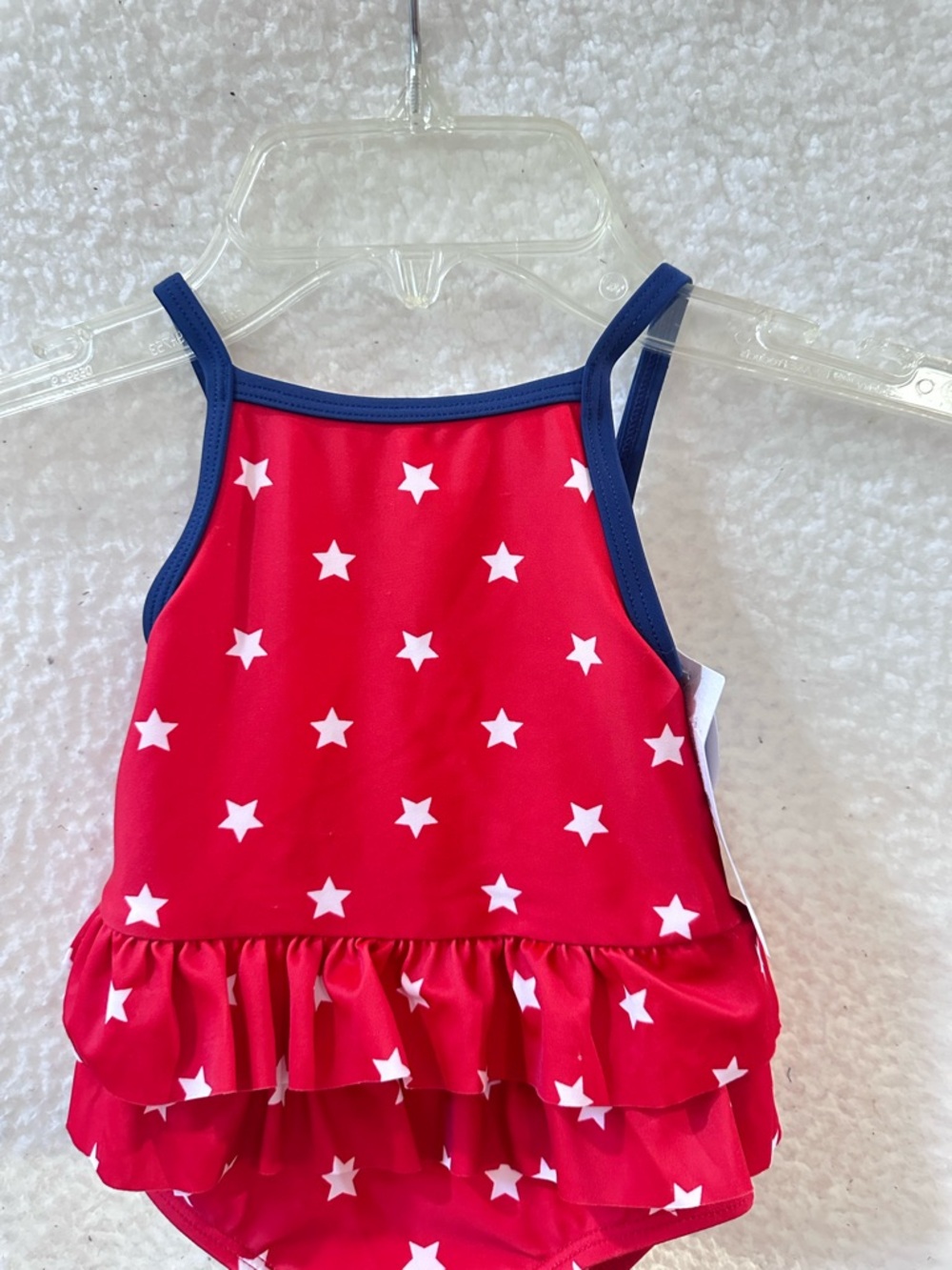Girl’s Carter’s Red Star Ruffle One-Piece Swimsuit - Picture 6 of 9